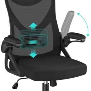 Silla de oficina Yaheetech con soporte lumbar vista frontal
